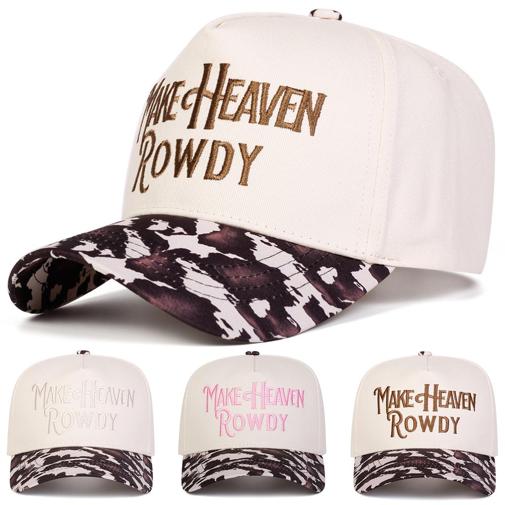 Унисекс БЕЙСБОЛКИ MAKE HEAVEN ROWDY С вышивкой букв Весна Осень Уличные Регулируемые Повседневные Кепки Кепка от солнца Спортивная Кепка