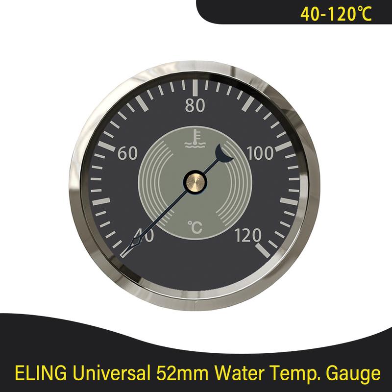 Waterproof Universal Newest 12V 24V Marine 52mm Water Temp Gauge 40-120℃ Signal with Red/Yellow Backlight for Car Motorcycle