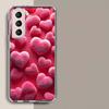 Пушистый Чехол-Сердечко Для Samsung Galaxy S25 Edge S24 S23 FE S21 S20 S10 Plus S22 S26 Ultra Чехол Прозрачные Чехлы TPU Capa Shell Co