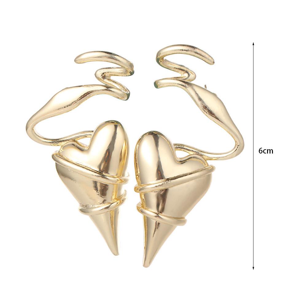 Irregular Metal Eardrop Geometry Exaggerated Earrings Unique Heart Earrings Women