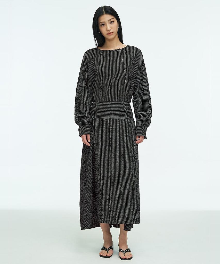 Anggae Belted Tunic Dress Black