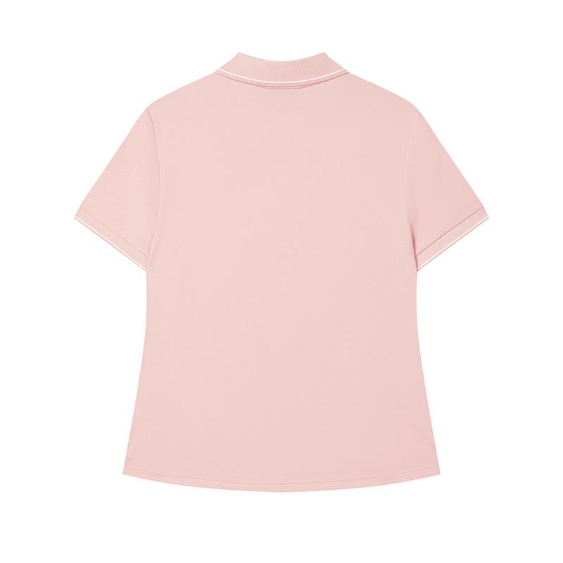 Fila Белая Модная Удобная Простая Универсальная Повседневная Вязаная Футболка Поло с Коротким Рукавом Женские топы Светло-Розовый F11W523105F-PK