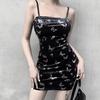 Sexy Butterfly Print Lace Up Strap Dress Women Sleeveless Mini Dress Fashion Party Streetwear