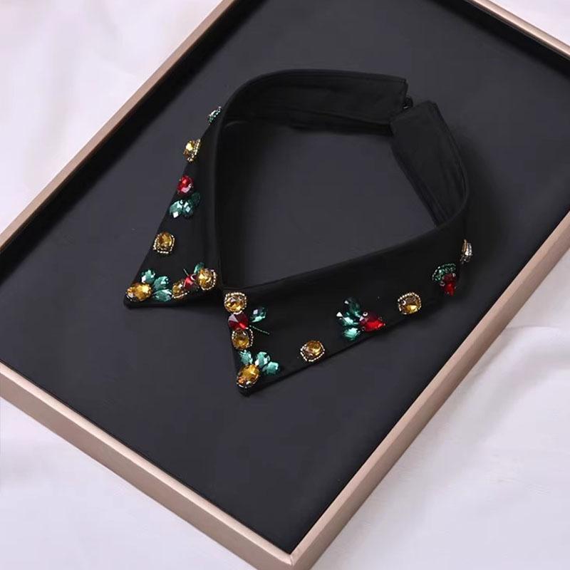 Elegant Diamond Beaded Detachable Collar for Women False Shawl Shoulder Wrap Lapel Fashionable Accessory for Women
