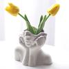 Face Vase White Girl Flower Vase for Home Decor, Modern Ceramic Figurines Vase, Sculpture Art Decorations for Living Room Centerpiece Table Wedding