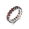 Gorgeous Classic Multi Gems Design S925 Silver with Natural Garnet Ring for Women Fine Jewelry Anniversaries & Banquets Wear