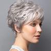 Short Wave Silver White Synthetic Wig for Women