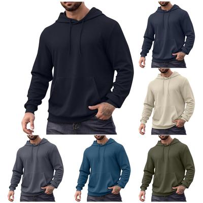 Мужская зимняя однотонная толстовка в клетку Diamond Check, мужская повседневная толстовка с карманом