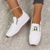[166-23m Белая Повседневная Обувь] Белая Модная Низкая 166-23m Женская Повседневная Обувь | Дышащая Подкладка, Прочная Подошва из ТПР