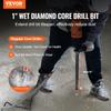 VEVOR Core Drill Bit, 1" Wet Diamond Core Drill Bits, 14" Drilling Depth Concrete Core Drill Bit, 5/8"-11 Inner Thread, Laser Welding
