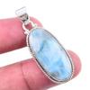 Natural Republic Larimar Gemstone 925 Solid Sterling Silver Pendant 1.75'' P8p84