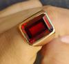 Кольцо с гранатом для мужчин и женщин, кольцо с печаткой, стерлинговое серебро 925 пробы, ювелирные изделия ручной работы, подарок партнеру, драгоценный камень 12x16 мм