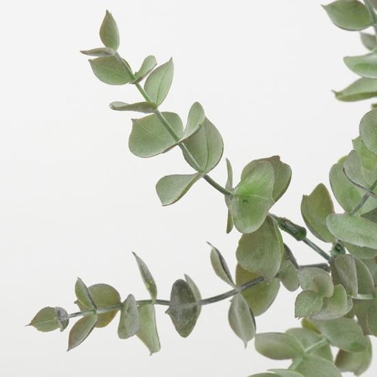 Искусственный эвкалипт со стеблем 7 вилок Неувядающий реквизит для фотографий без полива Реалистичные многоразовые пластиковые искусственные зеленые растения Товары для украшения дома