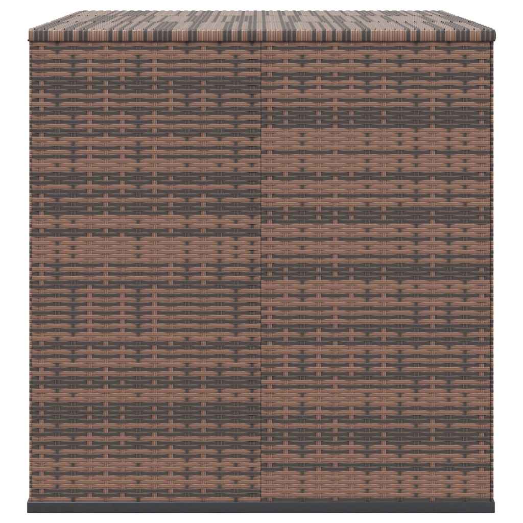Garden Cushion Box PE Rattan 145 x 100 x 103 cm Brown