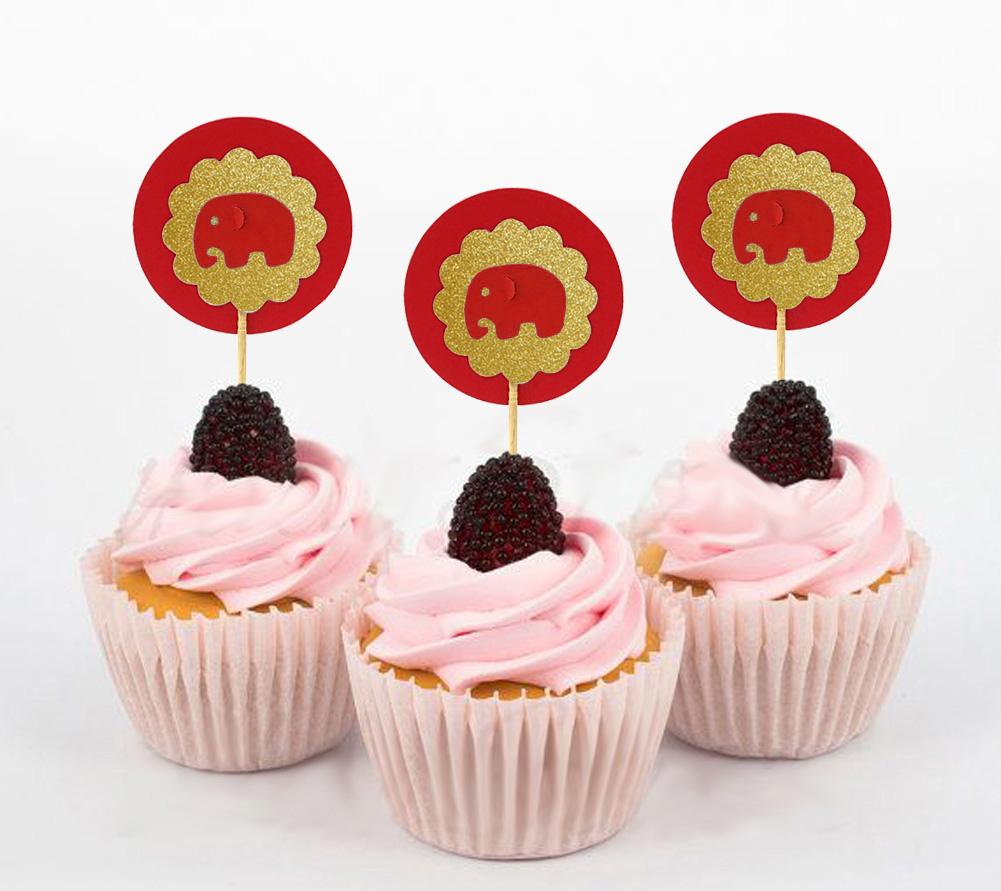 Дарлинг Сувенир| Ботворезы для капкейков в виде слонов| Десертные украшения для вечеринки в честь дня рождения ребенка - упаковка