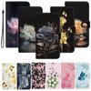Для iPhone 15 14 13 12 11 Pro Max XR XS Max 7 8 Plus Чехол-кошелек из искусственной кожи с откидной крышкой с цветочным принтом и держателем для карт Подставка Защитный чехол-кошелек