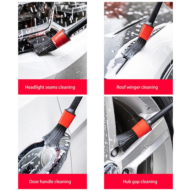 5Pcs Car Detail Brush Car Brush Soft Bristle Wheel Interior Cleaning Brush Car Fine Washing Beauty Tools