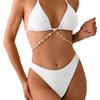 1011Bikini European and American triangular lace-up pearl bikini split swimsuit quick-drying beach