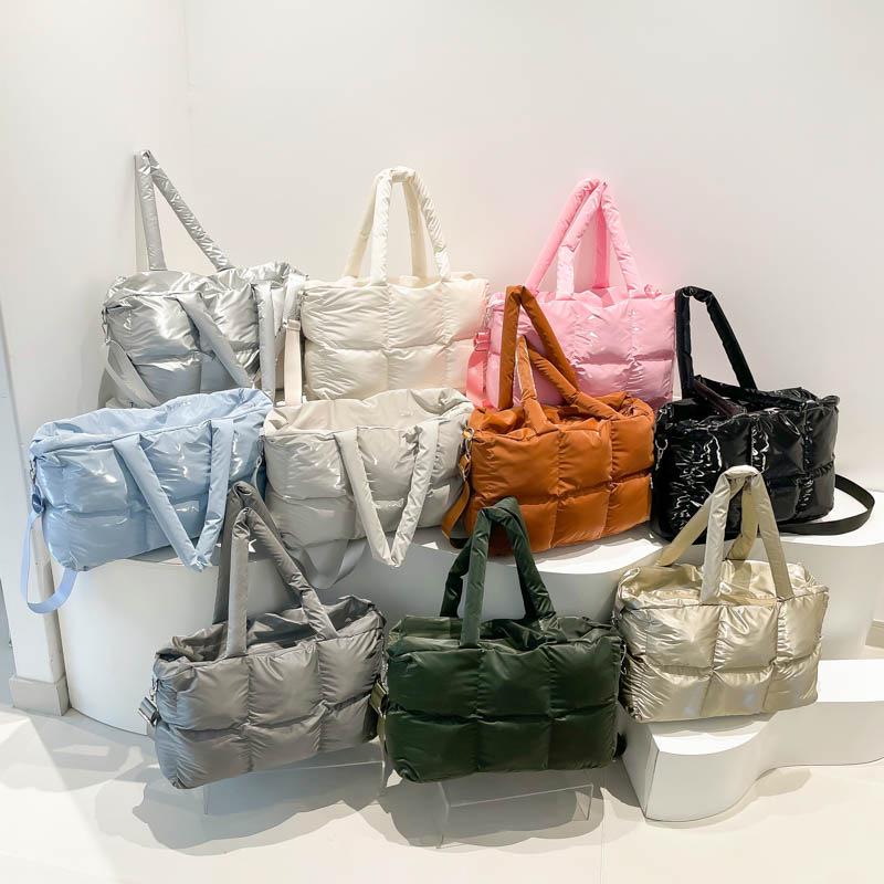 Women's Soft Puffer Tote Bag - Warm, Large Capacity, Handheld & Single Shoulder Options