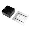 Recessed Floor Outlet 2 Receptacles Double Sliding Cover Water Proof Recessed Socket for Floor Table