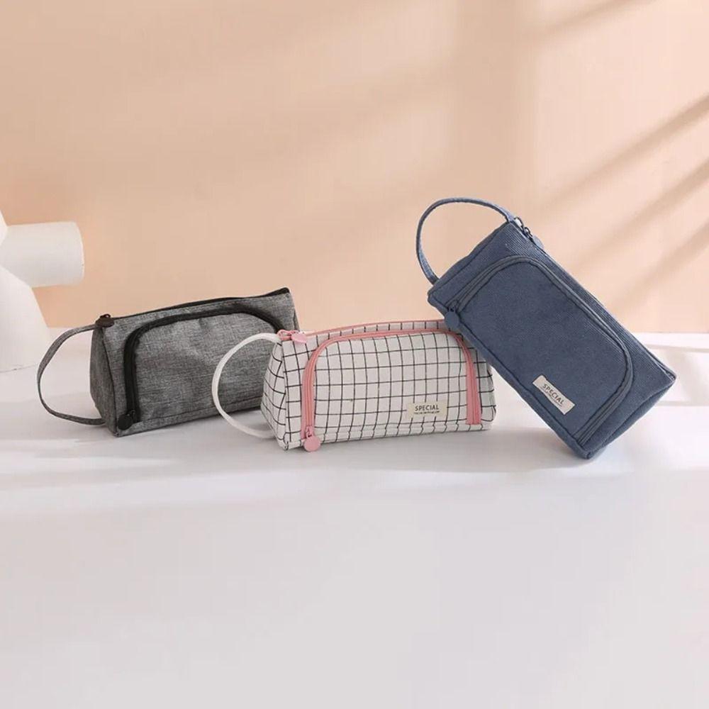 Большая вместимость холщовый пенал модная канцелярская коробка новый большой пенал