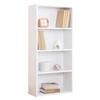 Fuji Boeki Bookshelf, Comic Book Storage Rack, 4 Shelves, 41.8cm Wide X 18.5cm Deep X 89cm High, White, CD & DVD Storage, Fixed Shelf, Assembly Requir