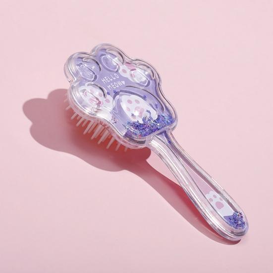Массажная расческа на воздушной подушке с мультяшной кошачьей лапой и длинной ручкой, антистатическая щетка для массажа кожи головы, детская парикмахерская массажная расческа для девочек для домашних путешествий