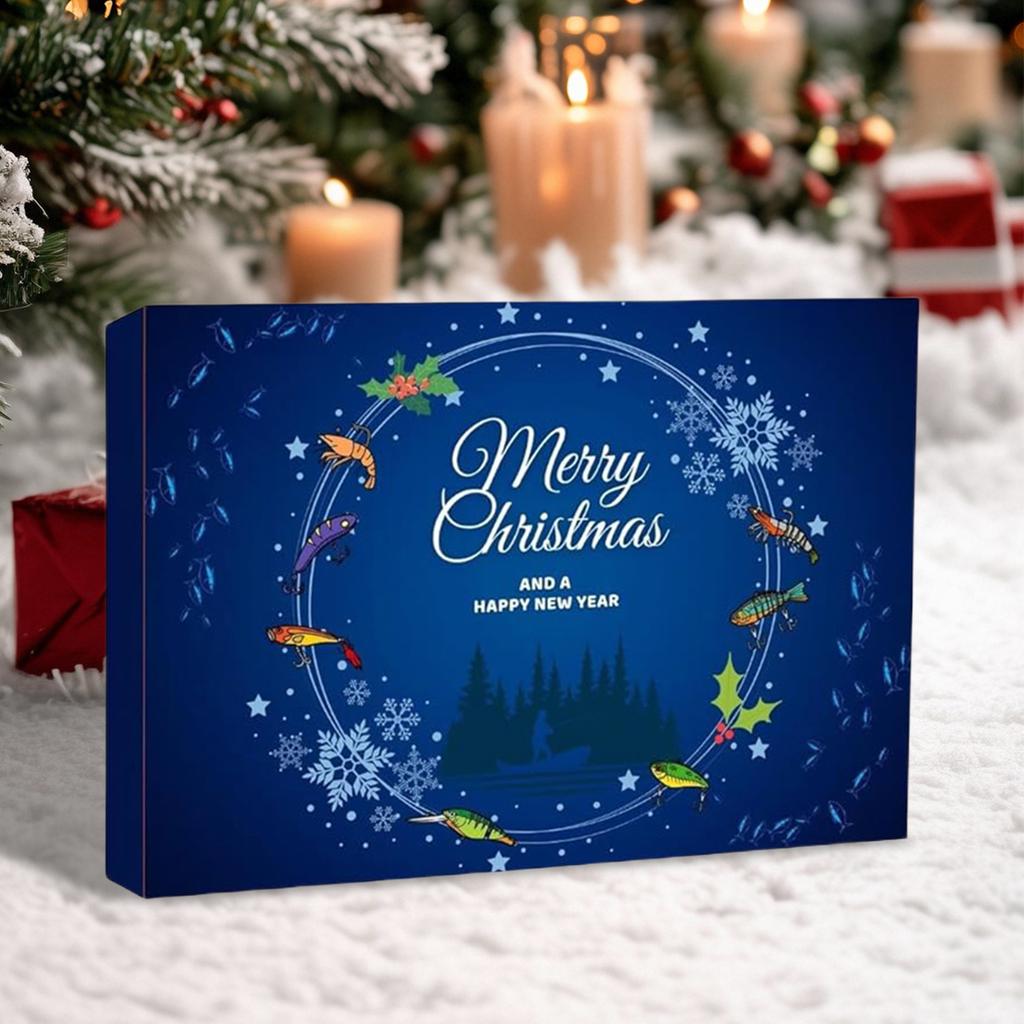 2025 Fishing Advent Calendar Christmas Countdown Calendar 24 Days Fishing Lures Set Xmas Birthday Gifts for Fisher Men Teen Boys