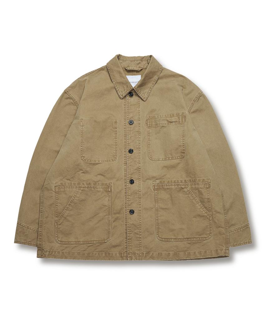 Бежевая французская рабочая куртка Mudsalt Washed
