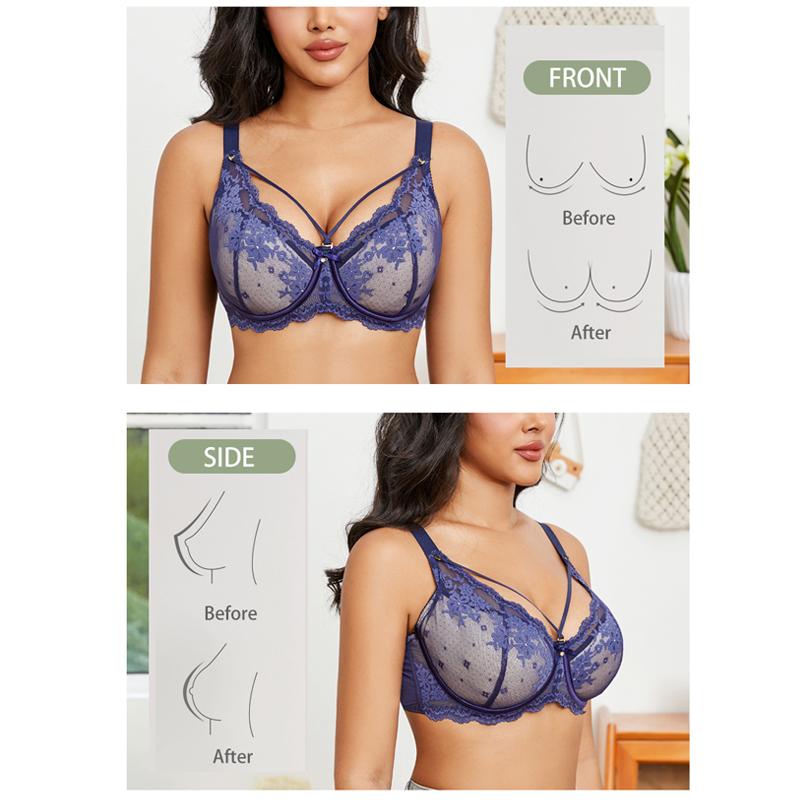 Sexy Lace Bras for Women Push Up Bra Plus Size Underwire Brassiere Intimate Ladies Lingerie 34 To 52