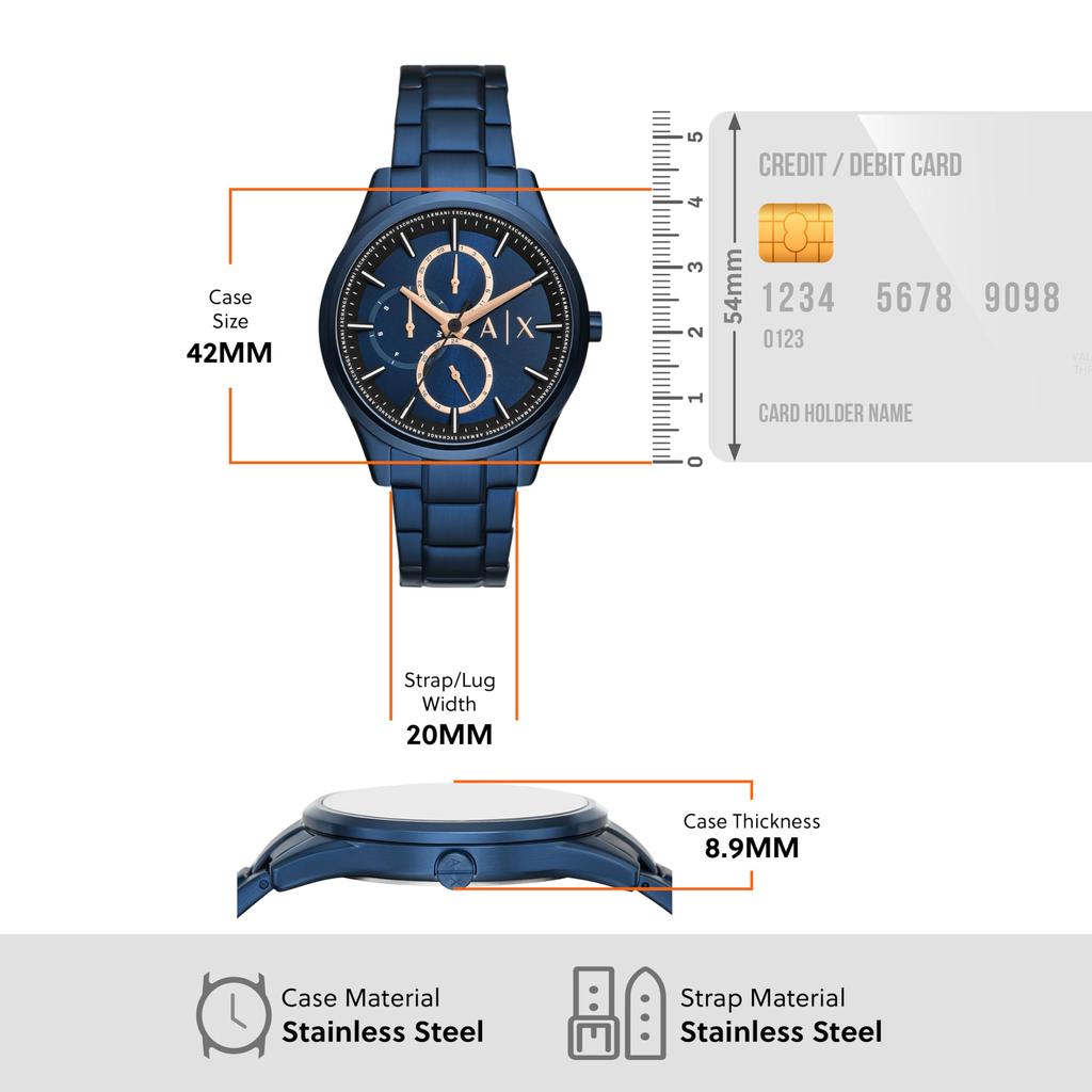 Часы Armani DANTE AX1881 Blue [AX Exchange] Мужские