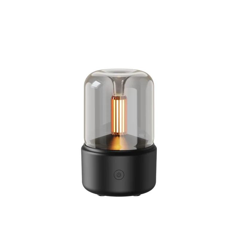 Новый портативный ароматический диффузор Candlelight объемом 120 мл с USB-увлажнителем воздуха, генератором холодного тумана с эфирным маслом и светодиодным ночным светом