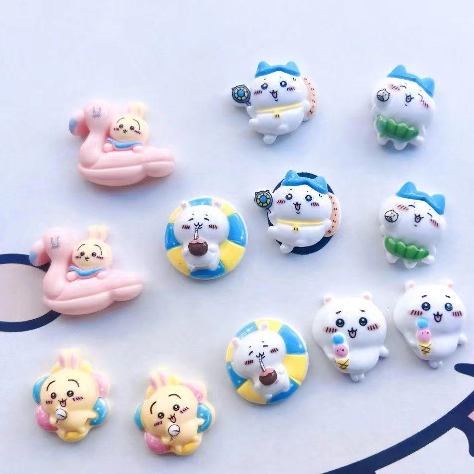 Cartoon Cute Chikawas Diy Glue Resin Jewelry Accessories Mobile Phone Case Key Hairpin Headband Accessories Hachiware USAGI