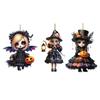Yousheng Halloween Witch Car Pendant Pumpkin Lanterns Bat Elements Rearview Mirror Ornament Gothic Tabletop Hanging Accessories