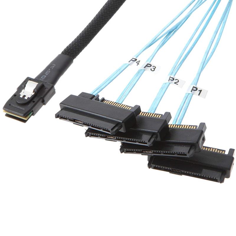 Кабель-адаптер-преобразователь Mini SAS 36P SFF-8087 на SFF-8482 SAS 29+15P SATA для серверного компьютера