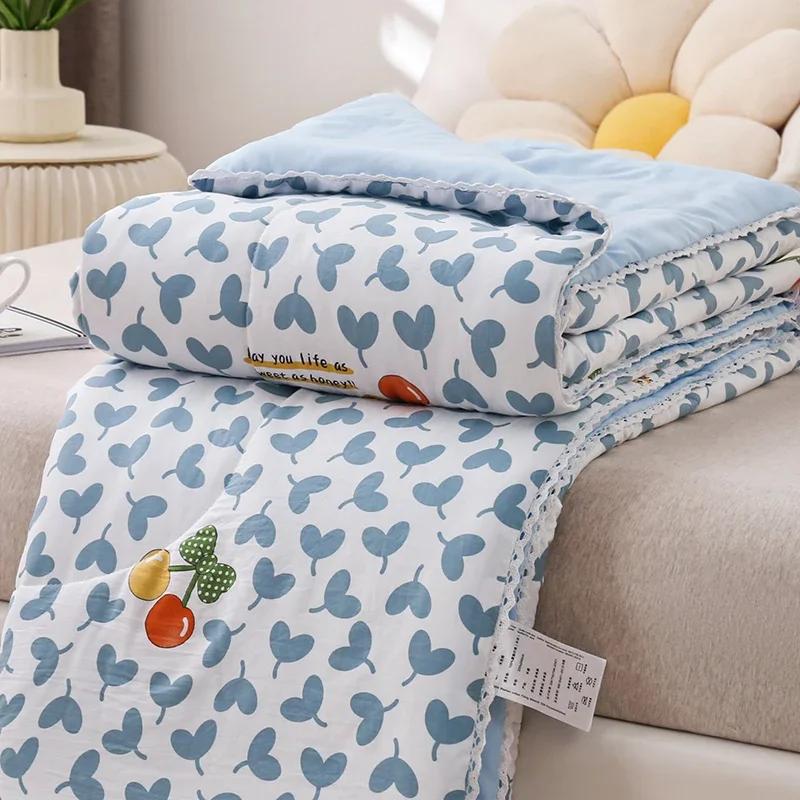 Летнее пуховое одеяло, тонкое одеяло с принтом, одеяло для дома, стеганое одеяло для взрослых, детская комната, покрывало edredones de cama