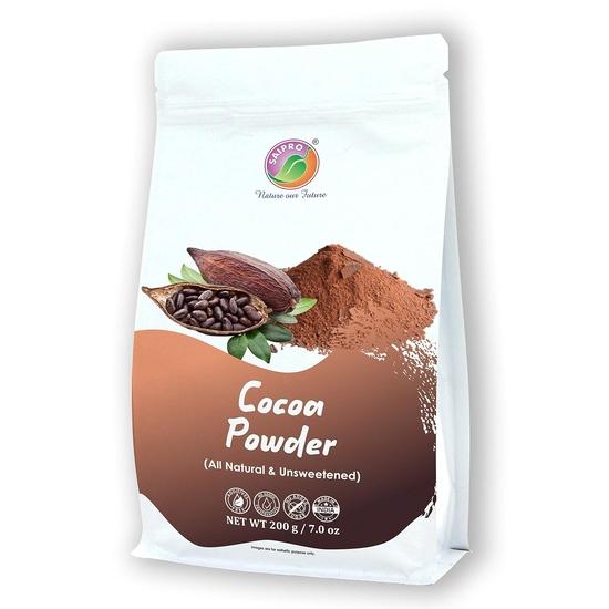 Какао-порошок EATERY HARVEST от Saipro, 200 г, натуральный какао-порошок, какао-бобы без сахара, не алкализированные 200 г, натуральный