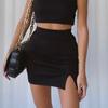 Single Slit Skirt Black