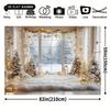 2D flat banner 1pc 1 piece winter wonderland background fabric featuring snow scenes flashing lights and elegancezyc