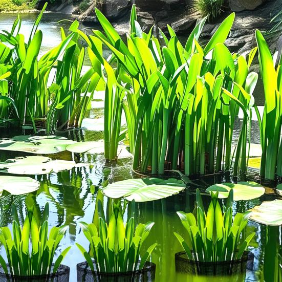 4 шт., водные мешки для посадки, многоразовые воздухопроницаемые кашпо для пруда, сетчатый водный садовый пруд, горшок для растений, горшки для лилий для болотных и наземных растений