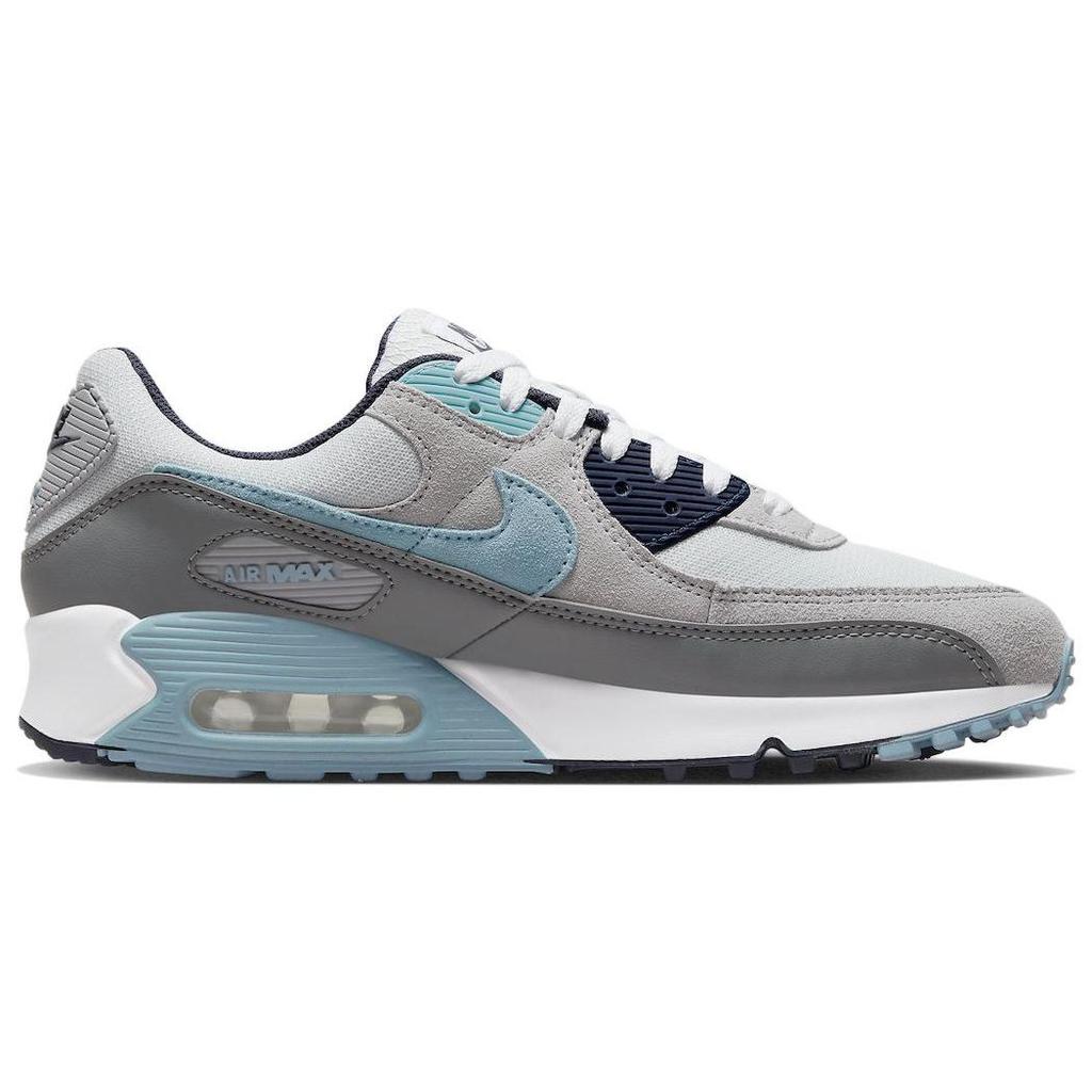 Nike Air Max 90 Pure Platinum Worn Blue Men Sneakers Grey Obsidian Wolf-Grey DM0029-003