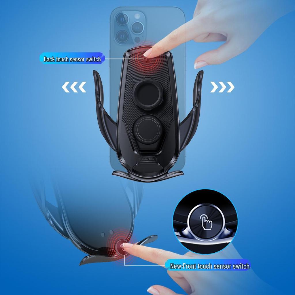 M123 Magic Clip Wireless Car Charger & Auto Clamping Phone Holder