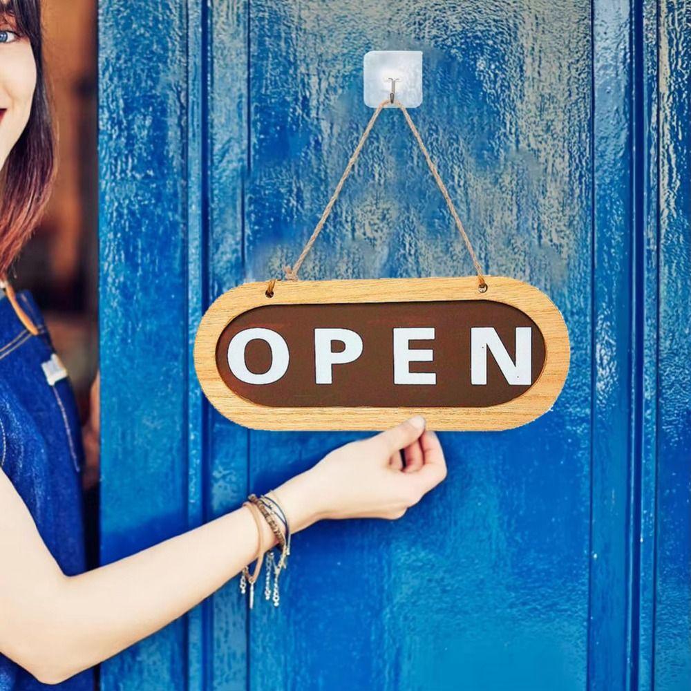 Wooden Store Closed Board Rope Hanging Door Hanging Tag Practical Double Sided Door Sign Hotel Use