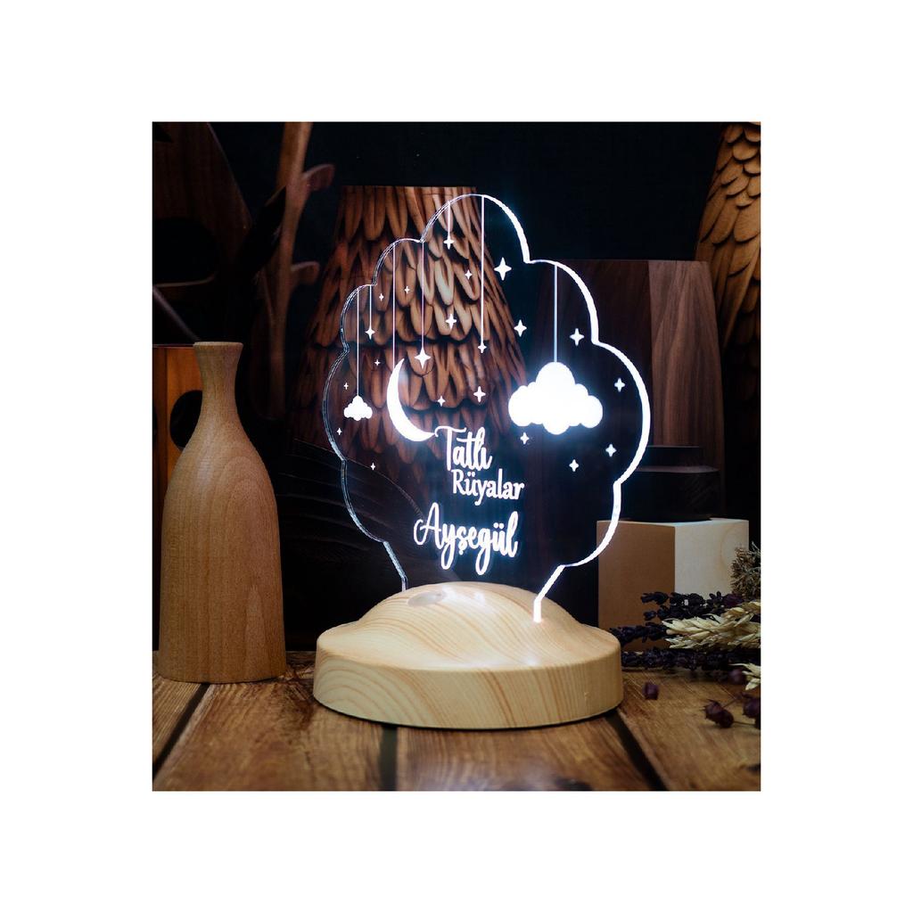 Kids Room Cloudy Night Light, Baby Gift Led Lamp With Name, Kids Room Decor