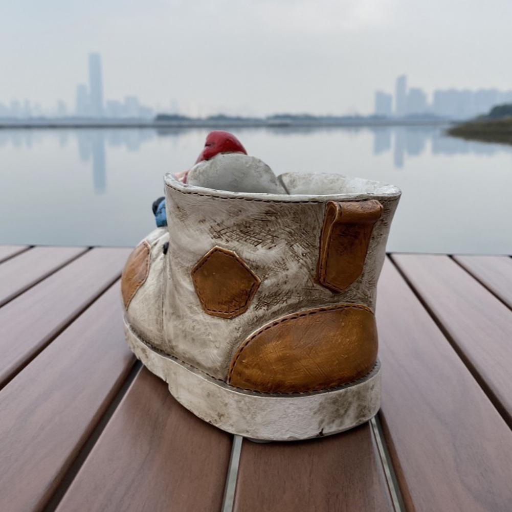 Винтажный дизайн старого ботинка из смолы, садовый декоративный горшок для растений, мультяшный горшок для суккулентных растений, кактусов, трав и цветов Q1F2