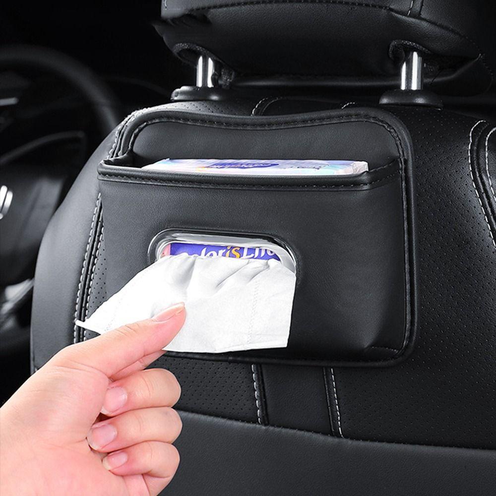 Липкий дизайн Автомобильный органайзер для салфеток на спинку сиденья Большая вместимость Кожаный органайзер для салфеток в автомобиль Путешествия