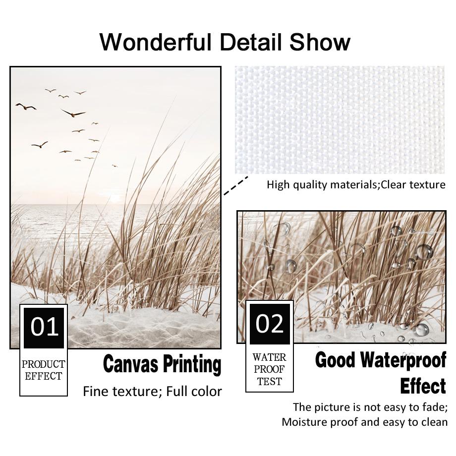 Хвост кролика, трава, тростник, цветок, пляжный песок, настенное искусство, плакаты на скандинавскую тему и принты, холст, живопись, настенные панно для декора гостиной