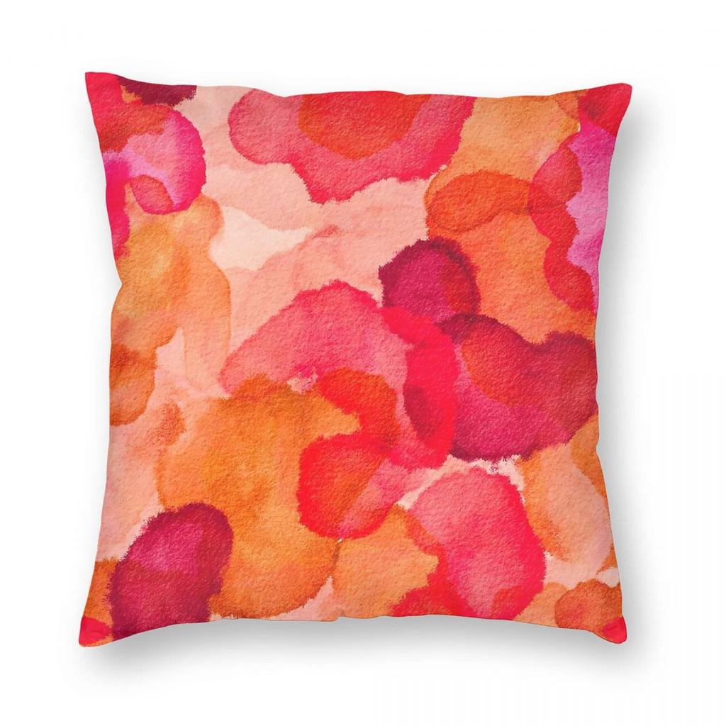 Red Pink Orange Salmon Color Square Pillowcase Polyester Linen Velvet Creative Decorative Throw Pillow Case Home Cushion Cover