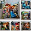 Мультяшная игра Crashs Bandicoot Наволочка Плюшевая ткань Мягкая Наволочка Двусторонняя печать Наволочка Подарки для дома