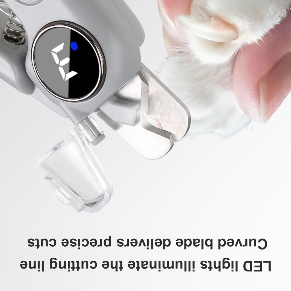 Электрическая машинка для стрижки когтей для собак 2-в-1, оснащенная 2 светодиодными фонариками, триммер для когтей домашних животных, защита безопасности для собак от маленьких до больших